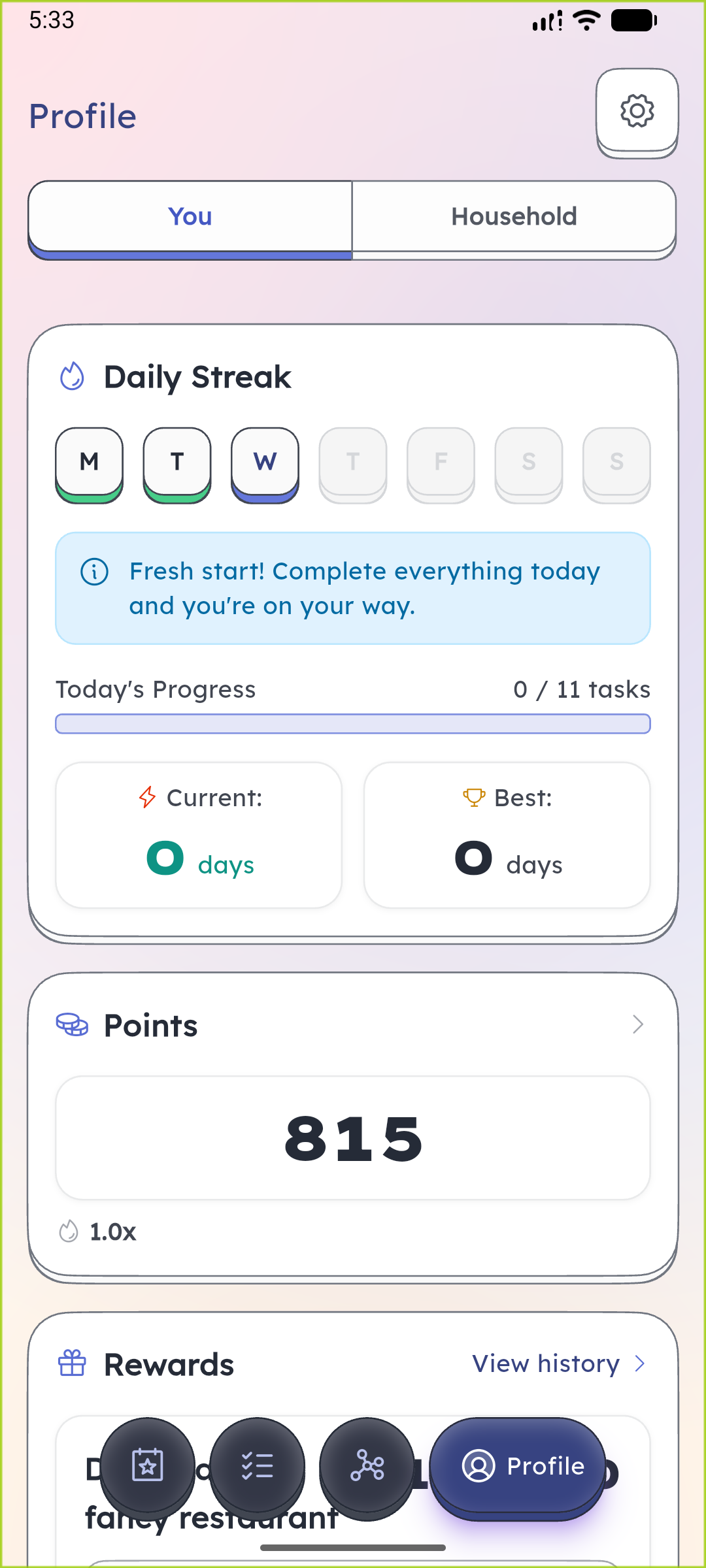 Schedgy streaks for consistent task completion
